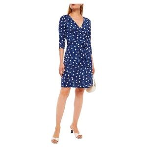 DVF Diane Von Furstenberg Printed Silk Jersey Knee Length Wrap Dress. Size: L